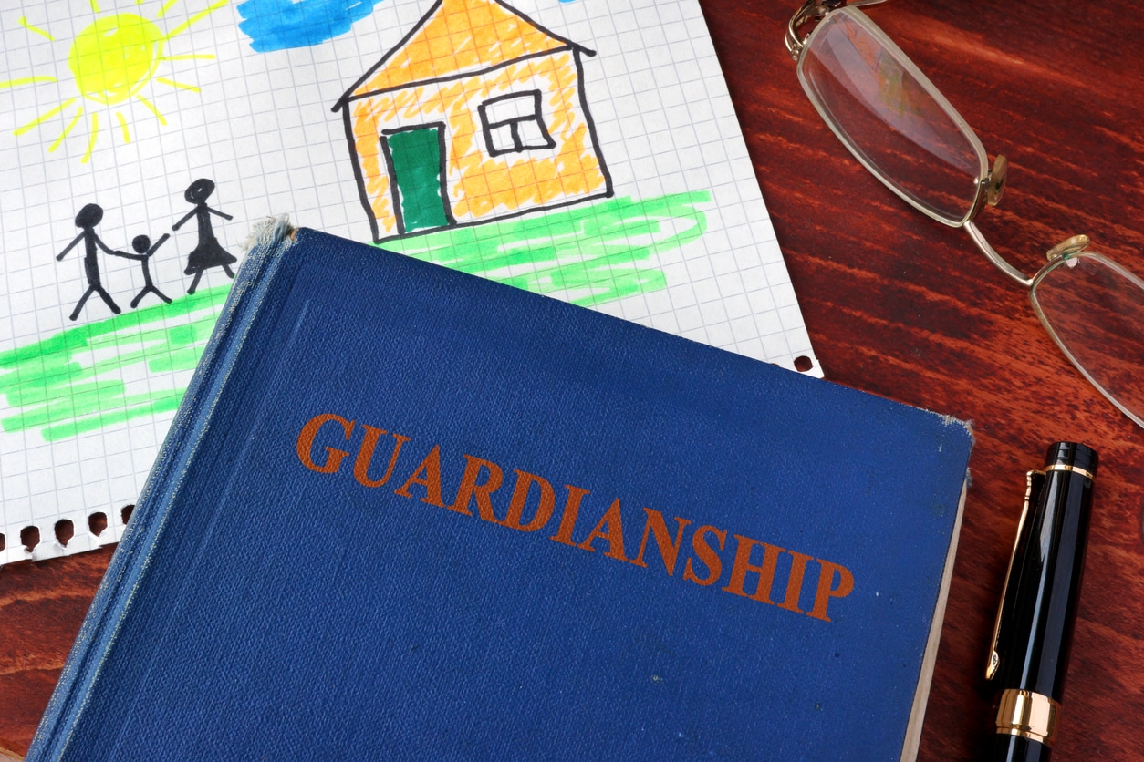 Book with title Guardianships and childrens picture