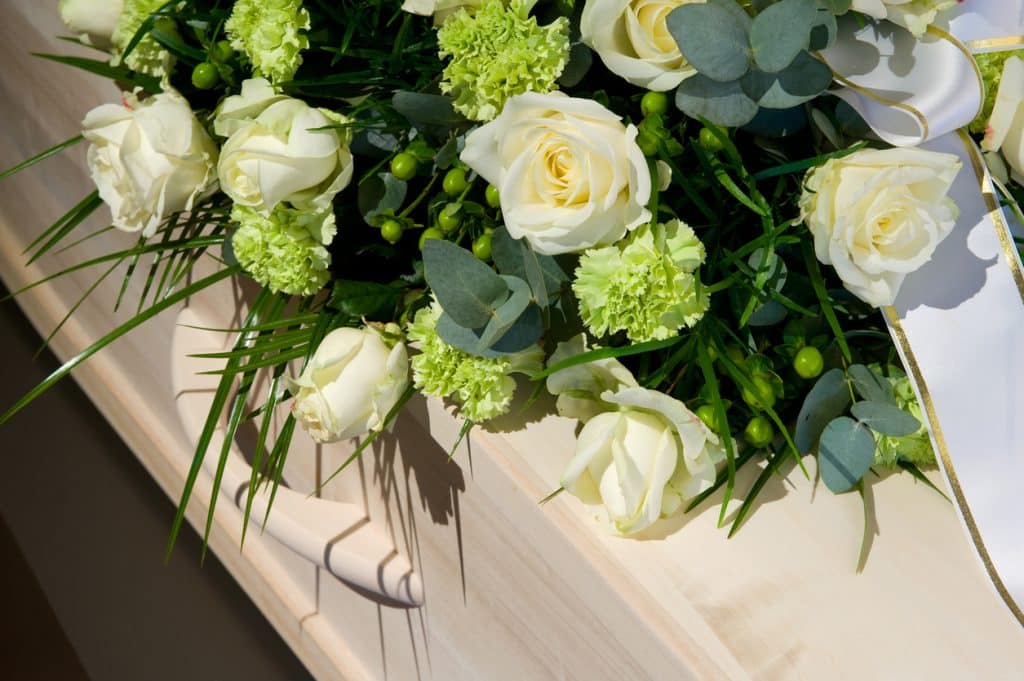 Coffin in morgue